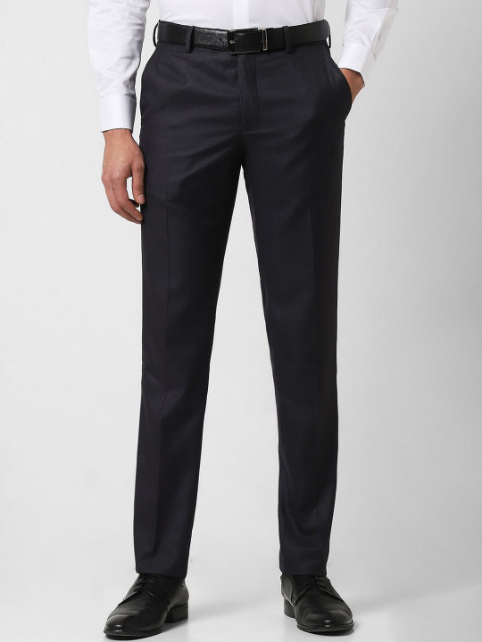 Van Heusen Men Slim Fit Mid-Rise Formal Trousers