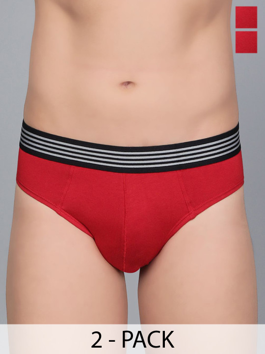 Mast & Harbour Pack of 2 Ultra-Soft & Breathable Basic -BriefMnH_001_BRF_RD/GB/_2PC