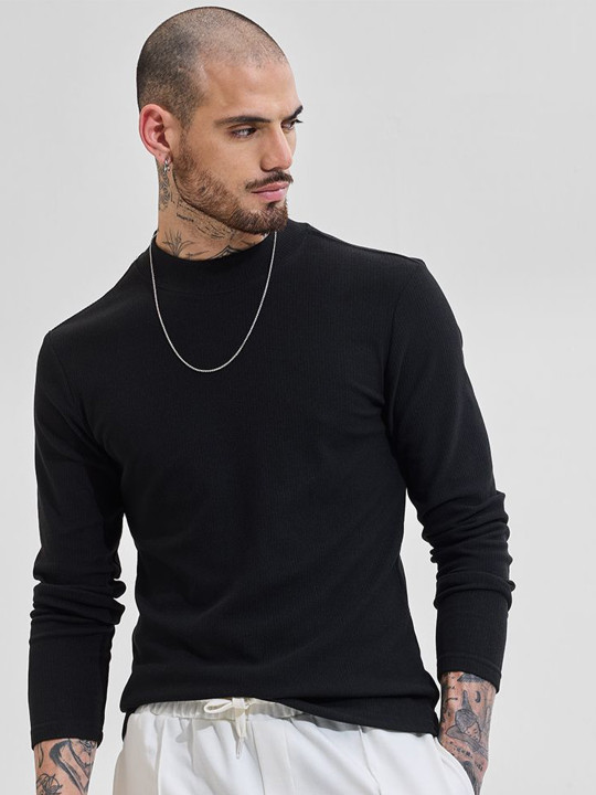 Snitch Men Black Pullover Sweaters