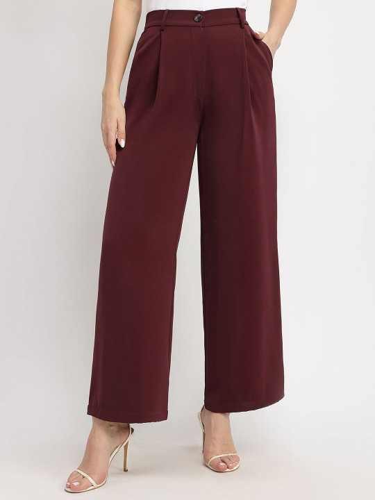 FABLE STREET Women Custom Loose Fit Wide Leg Pleated Trousers