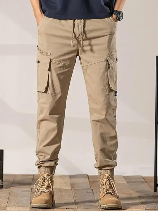 R.Code by The Roadster Life Co. Men Regular Fit High Rise Cotton Cargo Trousers