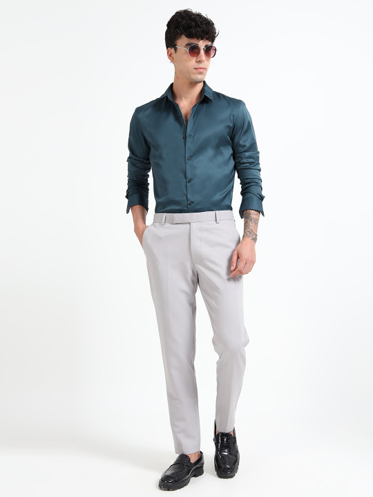 Mystery Of Fashion Men Classic Regular Fit Spread Collar Casual Shirt