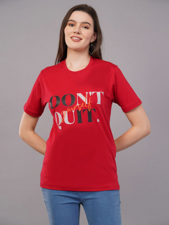 AgAtelier Women Typography Printed T-shirt