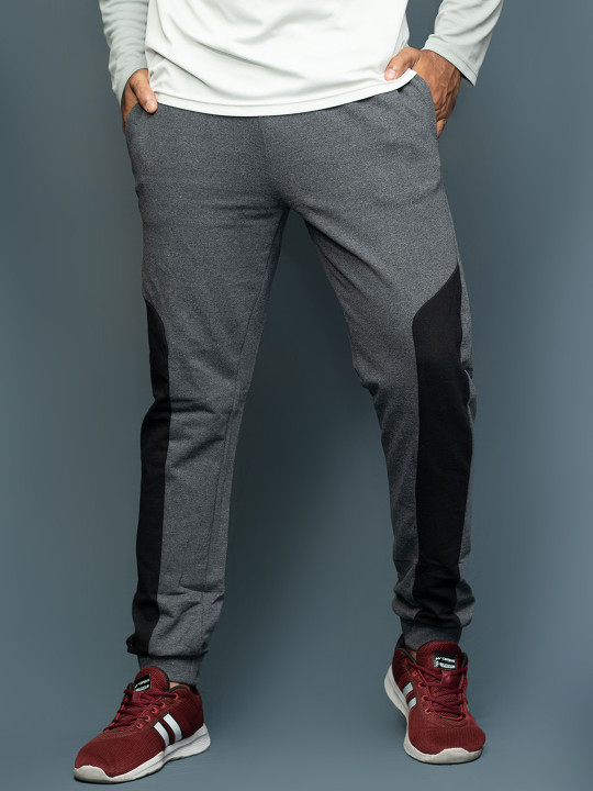 Moda Rapido Men Colourblocked Cotton Mid-Rise Joggers