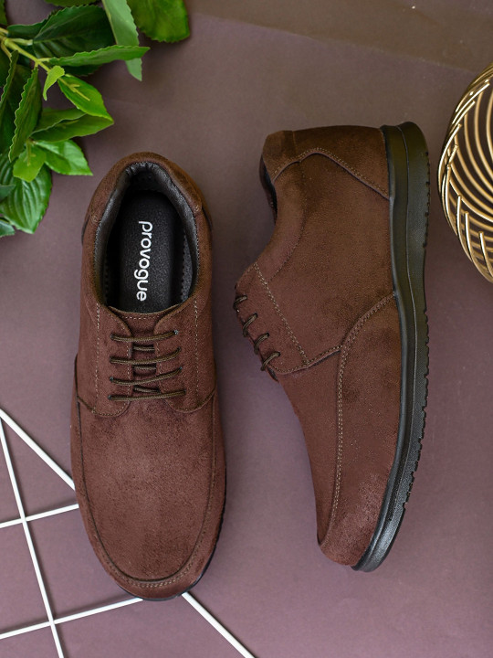 Provogue Men Brown Leather Derbys Shoes