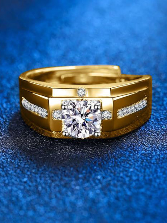 Roadster The Lifestyle Co Men American Diamond-Studded Adjustable Finger Ring