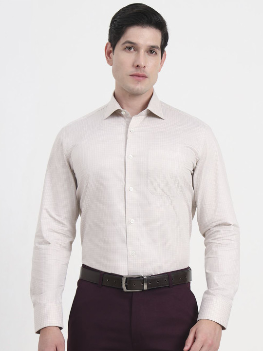 JADE BLUE Men Slim Fit Checked Formal Shirt