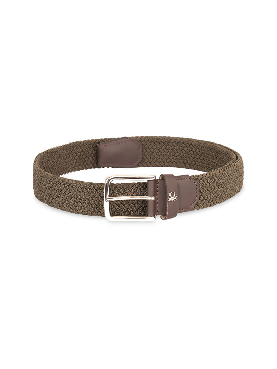 United Colors of Benetton Men Woven Design Webbing Casual Leather Belt