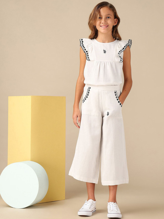 U.S. Polo Assn. Kids Girls Embroidered Trousers