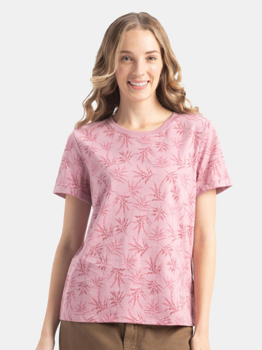 Jockey Super Combed Cotton Relaxed Fit Printed Half Sleeve Tshirt-A144