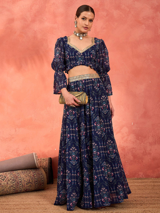Shae by SASSAFRAS Printed Sequinned Ready to Wear Lehenga &
