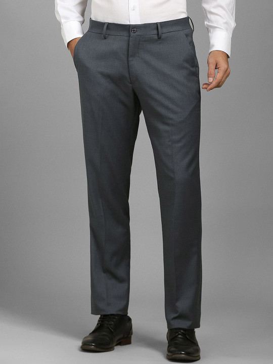 Louis Philippe Men Textured Slim Fit Trousers