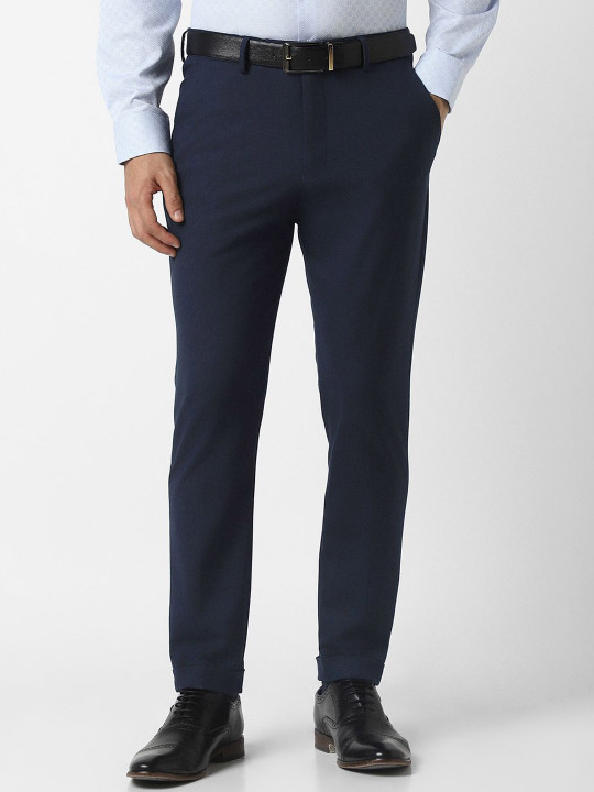 Van Heusen Men Checked Slim Fit Trousers