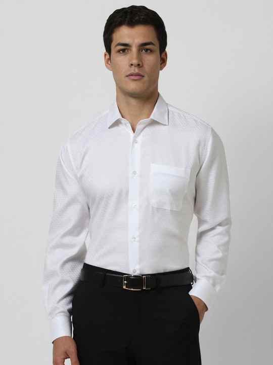 Van Heusen Men Textured Slim Fit Formal Shirt