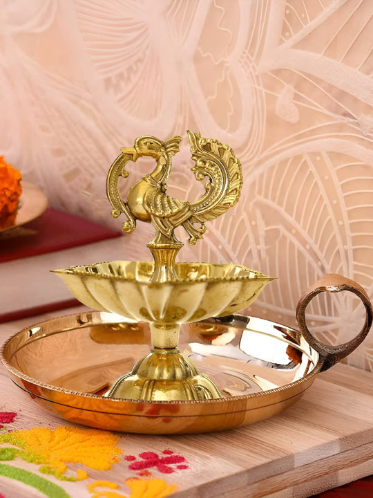 The Spiritual Living Peacock Brass Durable Diwali Diyas