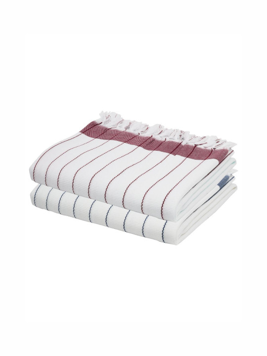 The Bath Community Striped Cotton 225GSM Lightweight 2PCs Adult Regular Bath Towel-30x60In