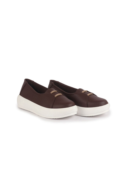FAUSTO Women Textured Regular Round Toe Lightweight Slip-On Sneakers everyday ease