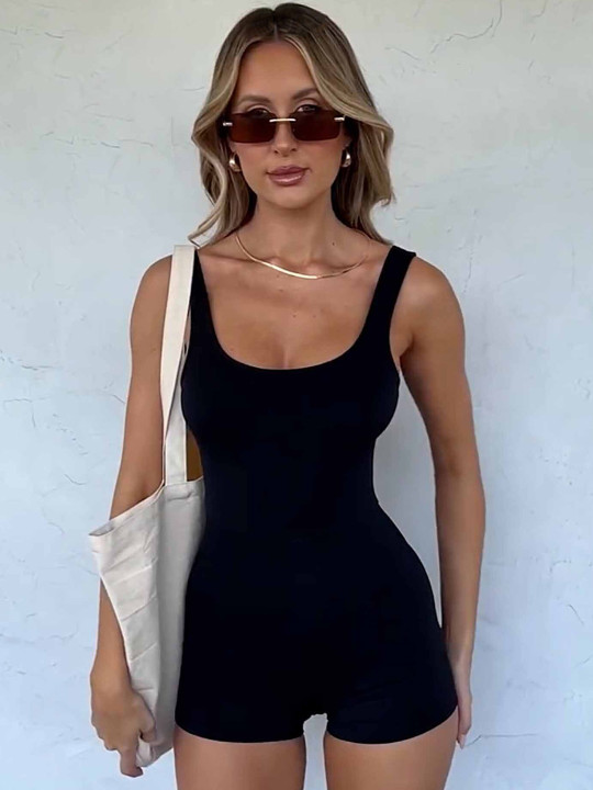 LULU & SKY Scoop Neck Sleeveless Playsuit