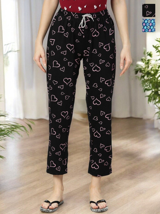 Kryptic Pack Of 2 Printed Pure Cotton Relaxed-Fit Lounge Pants