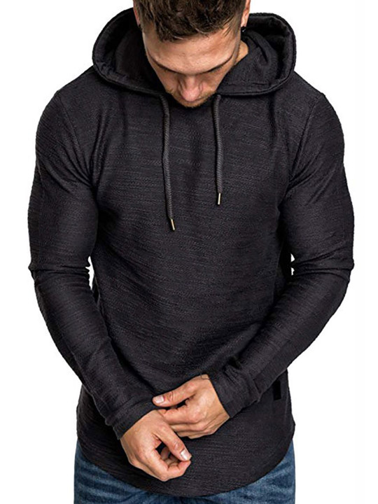 StyleCast x Revolte Men Solid Hood Pullover Sweatshirt