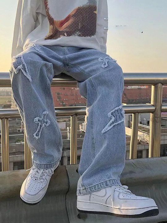 StyleCast x Revolte Men Relaxed Fit Light Fade Jeans