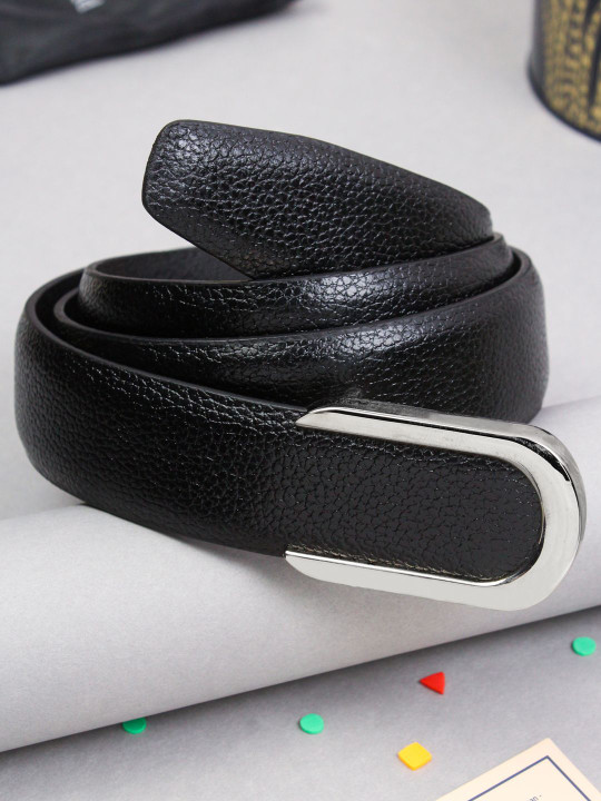 PELUCHE Men Textured Leather Formal Belt