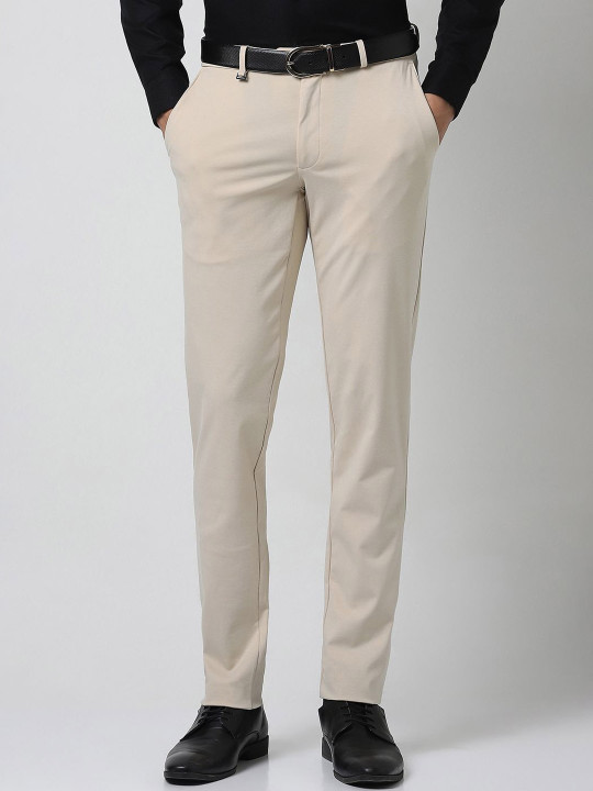 Van Heusen Men Solid Slim Fit Trousers