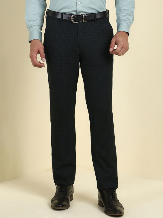 Allen Solly Sport Men Checked Slim Fit Formal Trousers