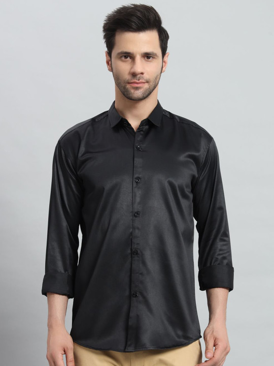 ELIXORIA Men Regular Fit Solid Formal Shirt