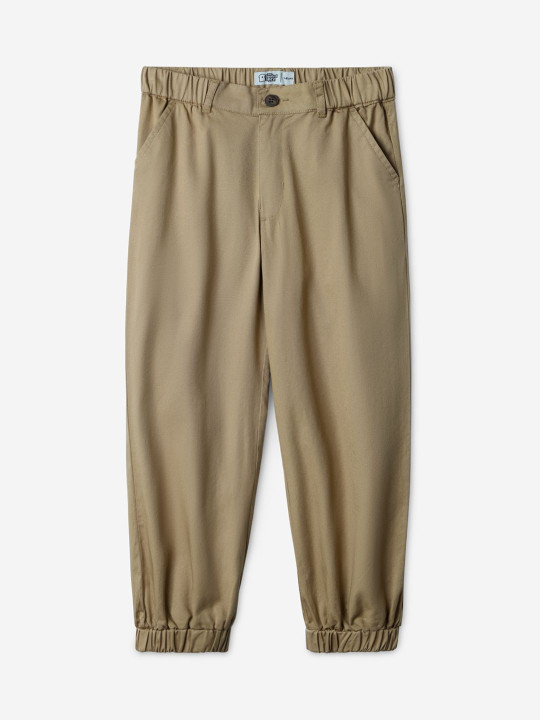 The Souled Store Girls Regular Fit Solid Beige Pants