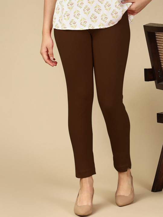 PYNK Women Mid-Rise Ankle-Length Leggings with Pocket