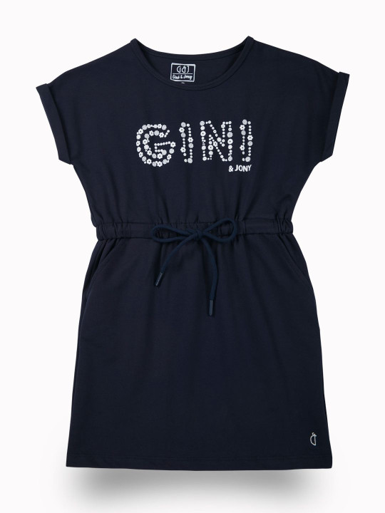 Gini and Jony Girls Typography Printed A-Line Dress