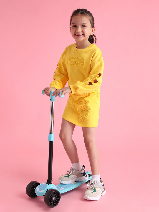 U.S. Polo Assn. Kids Girls Brand Logo Embroidery Pure Cotton Skirt