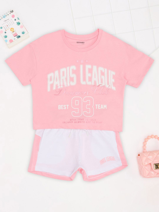 Pantaloons Junior Girls Typography Printed Night suit