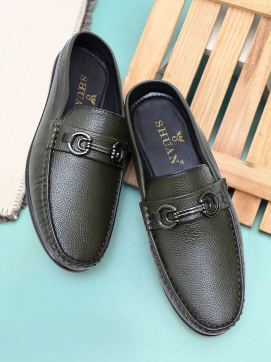 SHUAN Men Round Toe Slip-On Lightweight Mules