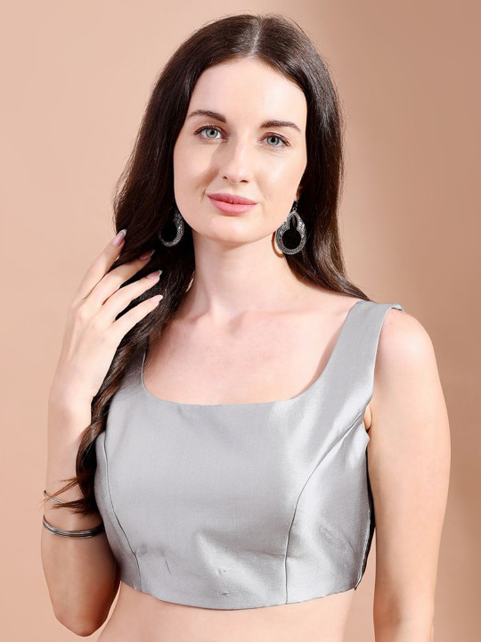 Square Neck Sleeveless Saree Blouse