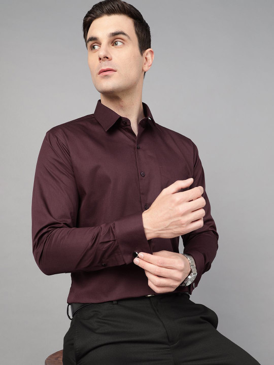 Hancock Men Classic Slim Fit Opaque French Cuff Pure Cotton Formal Shirt
