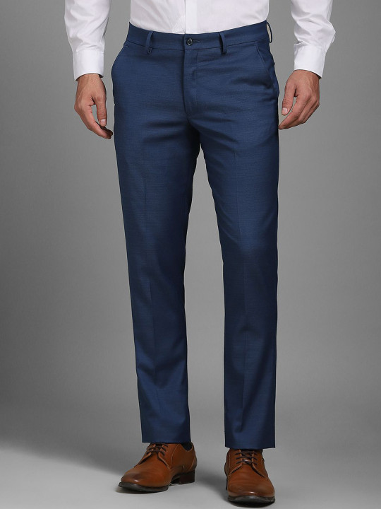 Louis Philippe Men Textured Slim Fit Trousers