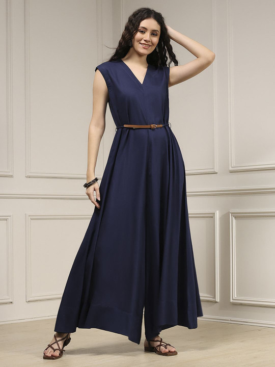 Biba Women V-Neck Sleeveless Basic Jumpsuit