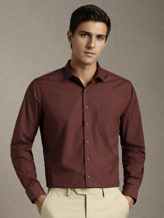 Louis Philippe Slim Fit Printed Formal Shirt