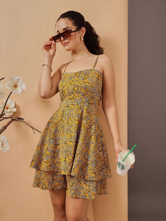 STREET 9 Women Floral Printed Shoulder Straps Playsuit Jumpsuit
