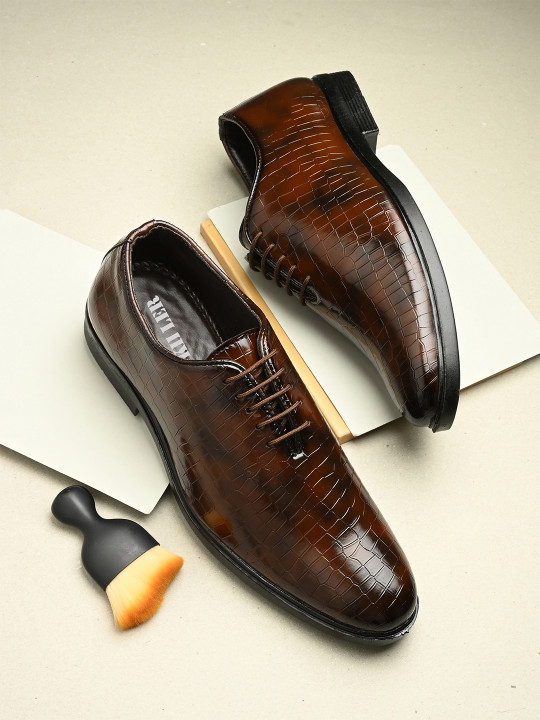 Killer Mens Classic Lace Up Formal derby Shoes with Textured Finish