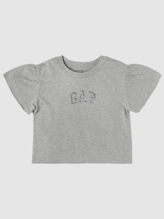 GAP Girls Brand Logo Printed Round Neck Cotton Relaxed Fit T-shirt