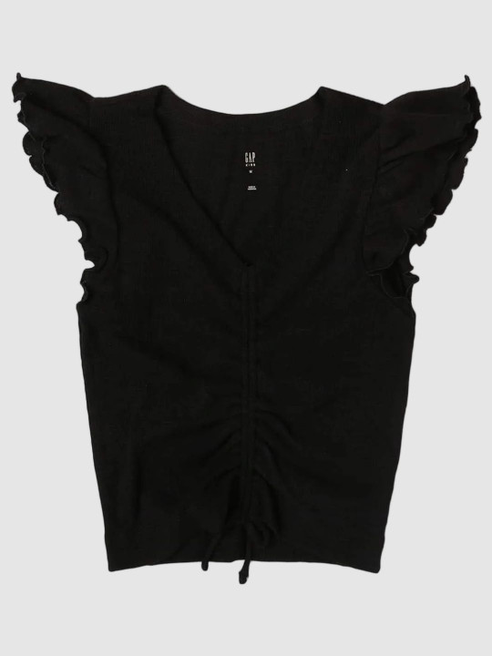 GAP Girls V-Neck Ruffle Flutter Sleeves Top
