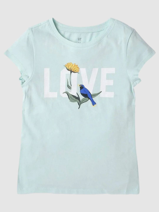 GAP Girls Graphic Printed Round Neck Pure Cotton T-Shirt