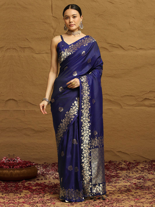 House of Pataudi Ethnic Motifs Woven Design Kanjeevaram Saree