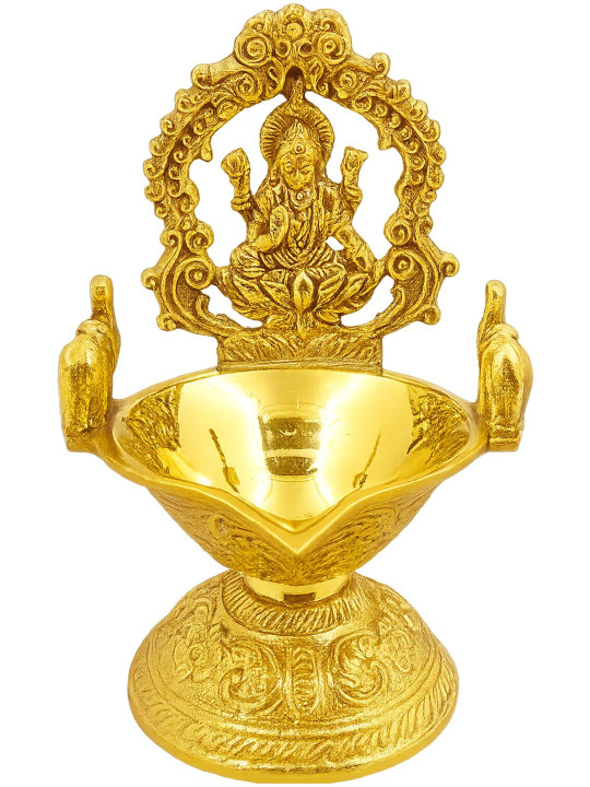 POSHIFY Gold Toned Laxmi Design Diya