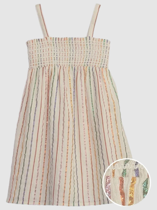 GAP Girls Smocked A-Line Dress with Spaghetti Straps