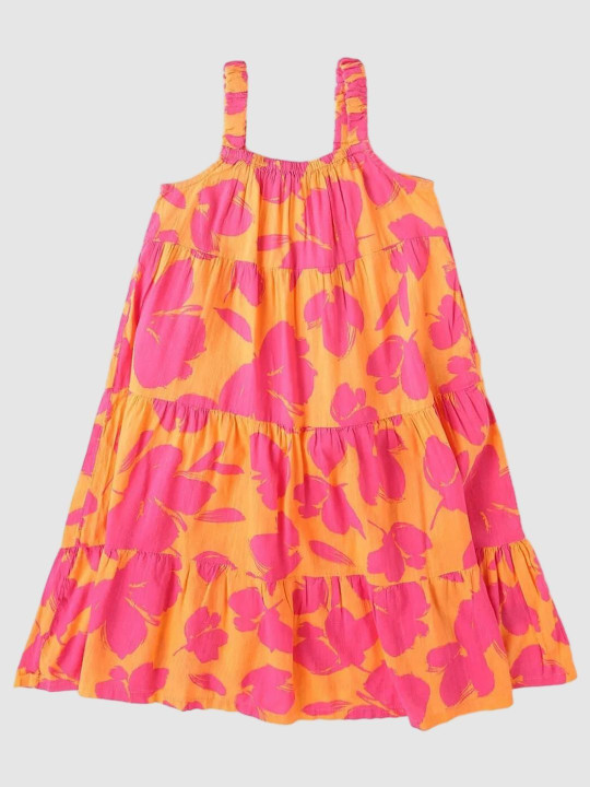 GAP Girls Floral Printed Pure Cotton Tiered A-Line Dress