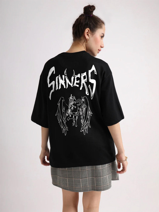 Leotude Women Printed Oversized T-shirt